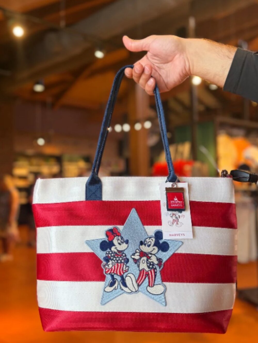 Disney Harveys Americana Mickey and Minnie Tote Bag 250th Anniversary